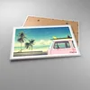 Gerahmtes Poster - Weißer Rahmen - Auto Surfbrett Strand Produktbild-Vorschau 3