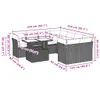 9-tlg. Garten-Sofagarnitur mit Kissen Grau Poly Rattan Produktbild-Vorschau 9