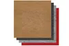 Selbstklebende Filzfliese Anthrazit. Farbmuster in Grau, Rot und Beige.