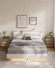 A bedroom scene featuring a bed with a headboard, nightstands, and decor. Produktbild-Vorschau