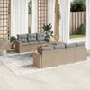 CLORIS 8-tlg. Garten-Sofagarnitur - mit Kissen - Beige Poly Produktbild-Vorschau 1