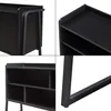 Collage of close-up shots of a black TV stand. Podgląd zdjęcia produktu