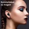 Close-up profile of a woman wearing earbuds and makeup. Produktbild-Vorschau