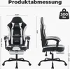 WOTSTA Gaming Stuhl Racing Bürostuhl Fußstütze Grau-Beige Produktbild-Vorschau 2