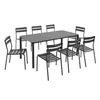 Quadratischer Terrassentisch (185 x 92 cm) und 8 schwarze Produktbild-Vorschau 2