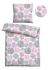 A bedding set including a pillowcase and a duvet cover, displayed flat. Produktbild-Vorschau