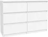 A white dresser with six drawers. Anteprima dell’immagine prodotto