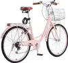 Vélo Cruiser Vélo de plage rose avec panier 66cm pneu 7 Voir les images du produit 11