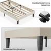 Close-up views of a bed frame, highlighting its construction and stability. Produktbild-Vorschau