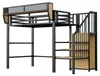 Hochbett 90x200 cm mit Sicherheitsleiter und verstellbarem Produktbild-Vorschau 7