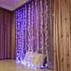 A room decorated with string lights and curtains. Produktbild-Vorschau
