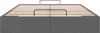 A dark gray upholstered bed frame with a wooden slat support system is shown from a front-facing, slightly elevated angle against a white background. Produktbild-Vorschau