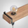 Lindby Wandleuchte Sverina, 40 cm, Holz, Stecker, E27 Produktbild-Vorschau 5