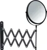 A black wall-mounted magnifying mirror with an extendable arm. Voir les images du produit