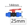 PE potrubí 3-cestný kulový ventil 25mm plastový kohoutek Náhled obrázku produktu 1
