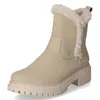 A single beige winter boot with faux fur lining is shown against a white background. Voir les images du produit