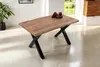 Esstisch Baumkante massiv Mango 120 x 80 X-Gestell schwarz Produktbild-Vorschau 2