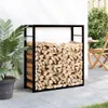 vidaXL Étagère à bois de chauffage noir mat 80x28x86 cm Voir les images du produit 9