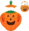 A diagram showing a Halloween pumpkin costume and a pumpkin-shaped bag with measurements. Produktbild-Vorschau