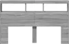 Design LED-Kopfteil mit Ablage Grau Sonoma 160x17x102 cm, Produktbild-Vorschau 6