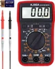A digital multimeter with its probes and a battery, presented against a white background. Produktbild-Vorschau