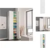 A collage of images showing a white storage cabinet with doors open and closed, displaying files and folders inside, in an office setting. Voir les images du produit