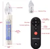 Diagram showing the features and dimensions of LED candles and their remote control. Produktbild-Vorschau