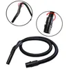 A black vacuum cleaner hose with attachments and close-up views of the connection points. Produktbild-Vorschau