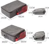 Two views of a foldable cat litter box with dimensions indicated. A smaller, folded version is also shown with dimensions. Náhled obrázku produktu