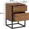 FineBuy Nachttisch Sheesham Massivholz mit Metallgestell Produktbild-Vorschau 7