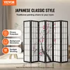 A multi-panel room divider with a Japanese cherry blossom design, displayed indoors with informational text overlays. Anteprima dell’immagine prodotto