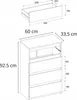 Kommode mit 4 Schubladen Grau Matt 60x33,5x92,5 Sideboard Produktbild-Vorschau 3