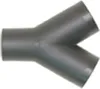 A gray Y-shaped pipe fitting on a white background. Anteprima dell’immagine prodotto