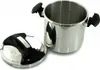 A stainless steel pressure cooker with its lid detached, placed on a white background. Náhled obrázku produktu