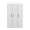 A white three-door wardrobe with silver handles against a white background. Produktbild-Vorschau