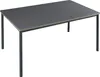 A dark gray rectangular table with four dark gray metal legs, shown from a slightly elevated angle against a white background. Anteprima dell’immagine prodotto