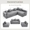 LVHOM Modulares Schlafsofa aus Cordstoff, 7 in 1 Klappbares Produktbild-Vorschau 7