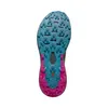 Sohle des La Sportiva Prodigio Woman Trailrunning-Schuhs in Blau und Pink; mit markantem Profil für besseren Halt. Produktbild-Vorschau