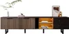 Armoire TV Sweiko de 200 cm, aspect marbre noir, portes en Voir les images du produit 1