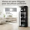 K-Möbel Vitrine en verre debout en noir (176x67x33 cm) avec Voir les images du produit 4