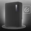 A black dehumidifier is shown on a dark, gradient background with a white checkmark overlay. Voir les images du produit