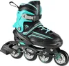 A pair of black and teal inline skates is shown against a white background. Produktbild-Vorschau