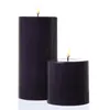 LED Stumpenkerze MIA - Echtwachs - realistische 3D Flamme - H: 20cm - D: 10cm - dunkellila Produktbild-Vorschau