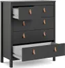 CALICOSY - Commode 5 tiroirs noir mat H98,9 cm - BARCELONE Voir les images du produit 15