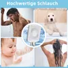 A collage of four images showing different people and a dog using a shower head, with a central image of the shower head itself. Náhľad obrázku produktu