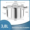 TEAMFAR hrnec 20cm nerezový hrnec na těstoviny indukční Náhled obrázku produktu 2