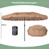COSTWAY, parasol dwustronny, 450x260 cm, osłona z rattanu Podgląd zdjęcia produktu 6