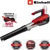 A product image of a red and black leaf blower with marketing text and warranty badges. Produktbild-Vorschau