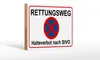 Holzschild Hinweis 18x12cm Rettungsweg Halteverbot nach Produktbild-Vorschau 1