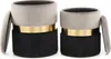 Hocker Zora 100 2er-Set Grau / Gold / Schwarz Produktbild-Vorschau 1